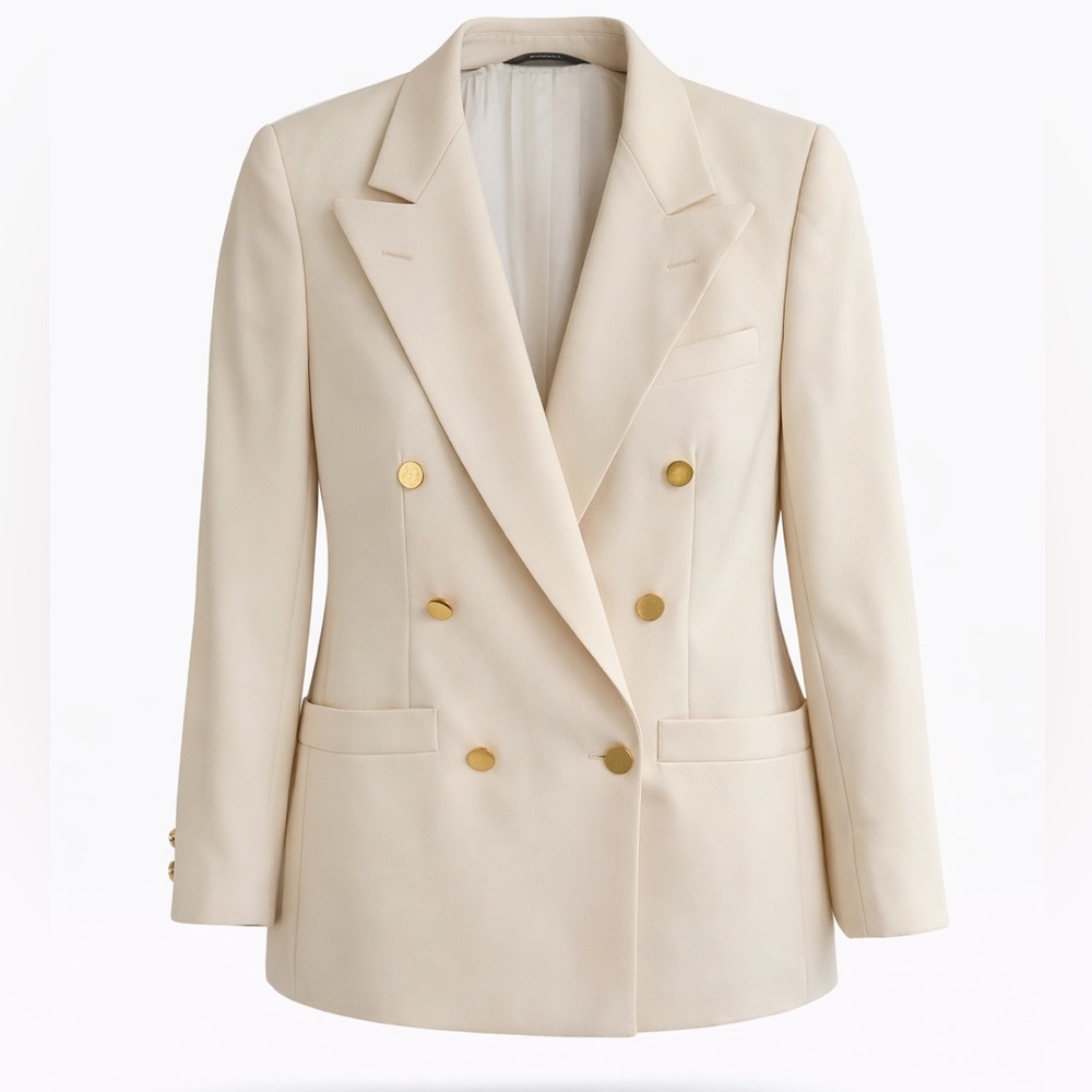 Burberry Cream Double-Breasted Blazer